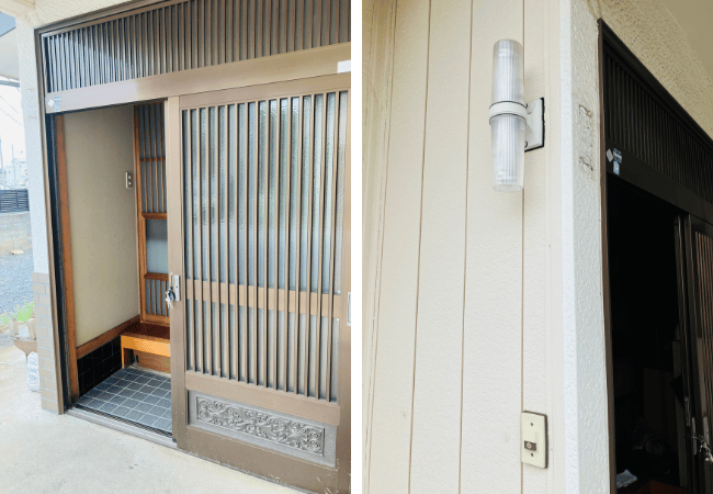 古い玄関とチャイム